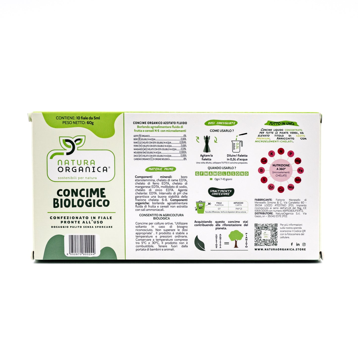 Concime LIQUIDO Biologico IN MICRODOSI per PIANTE VERDI NaturaOrganica®