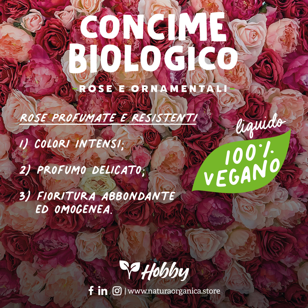 Concime LIQUIDO Biologico ROSE e ORNAMENTALI NaturaOrganica®